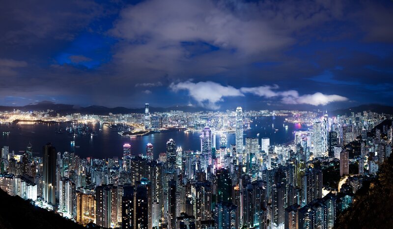 Hong Kong skyline at night