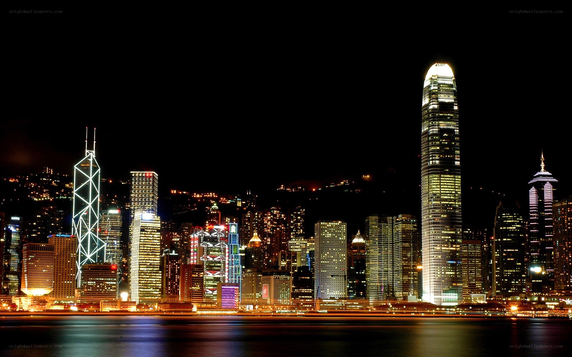 Hong Kong skyline at night