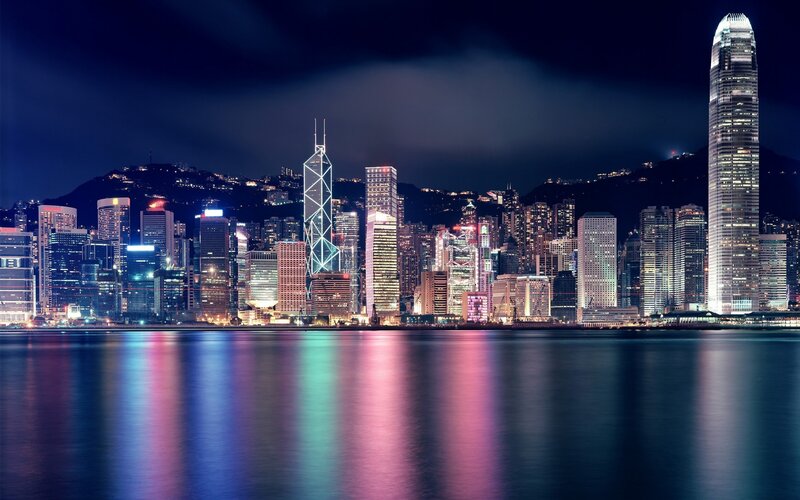 Hong Kong skyline at night