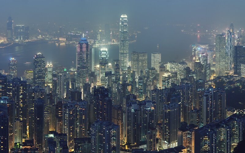 Hong Kong skyline at night