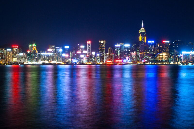 Hong Kong skyline at night