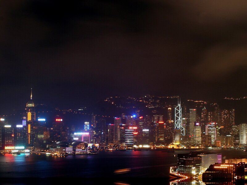 Hong Kong skyline at night