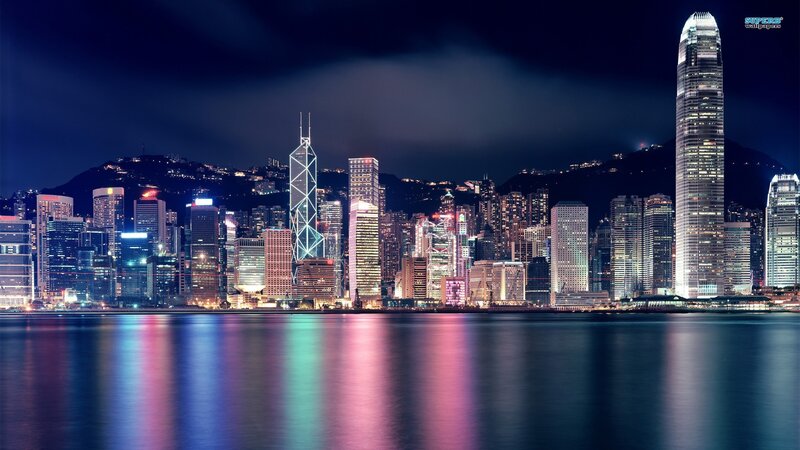 Hong Kong skyline at night