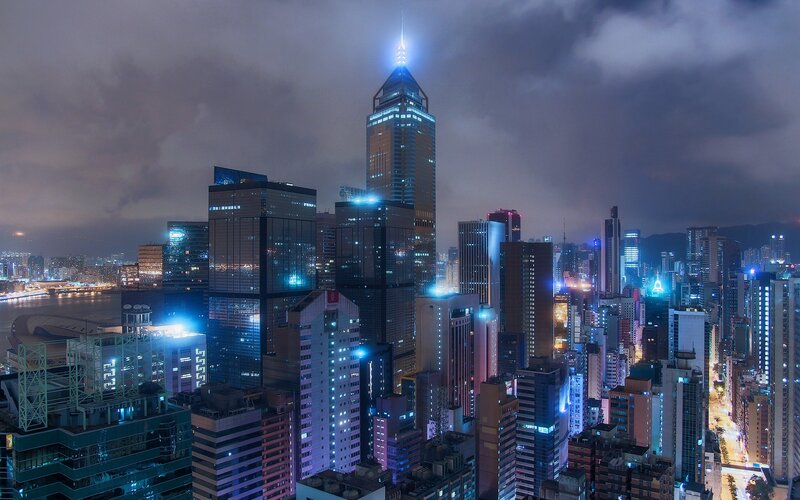 Hong Kong skyline at night