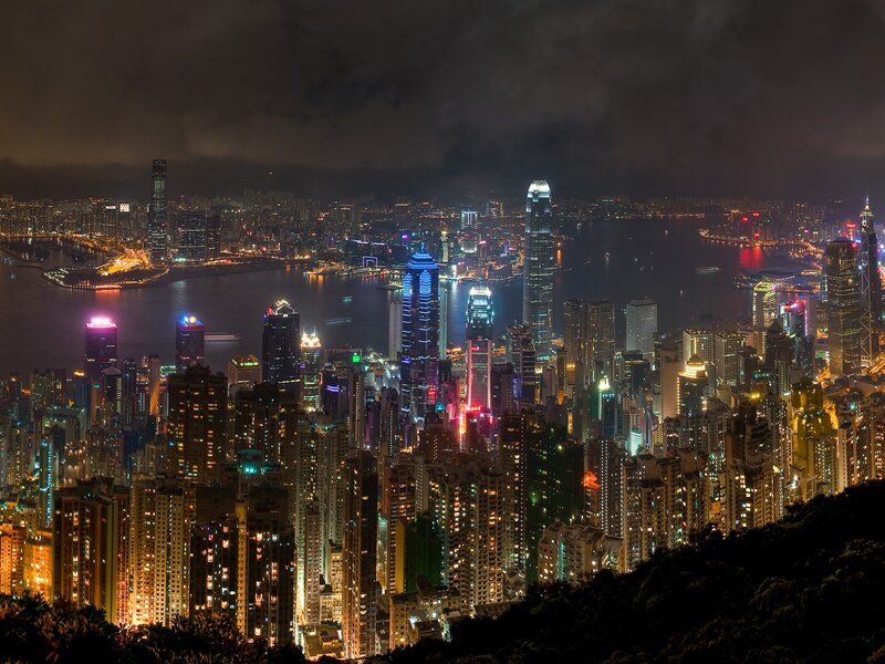 Hong Kong skyline at night
