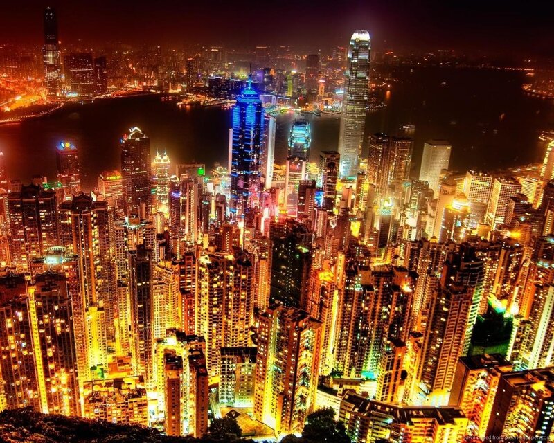 Hong Kong skyline at night