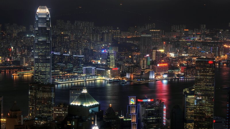Hong Kong skyline at night