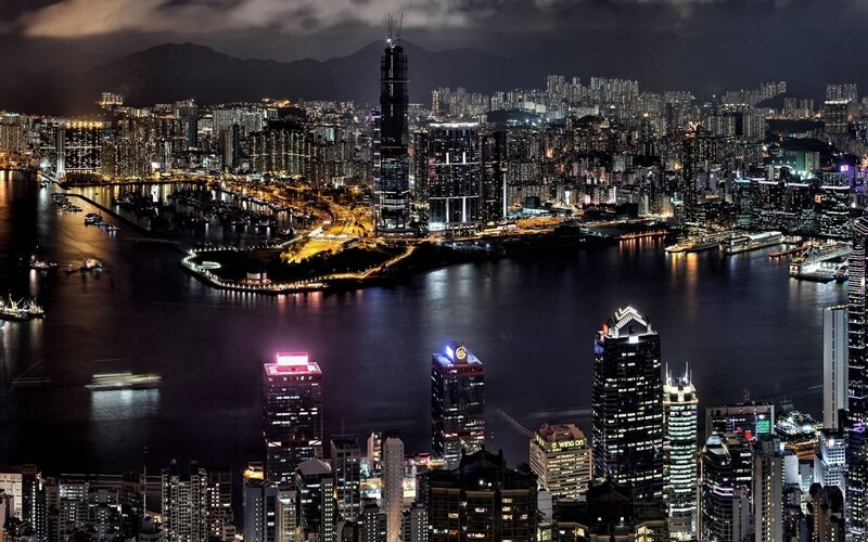 Hong Kong skyline at night