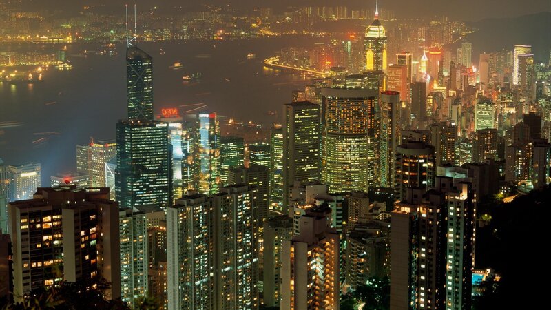 Hong Kong skyline at night