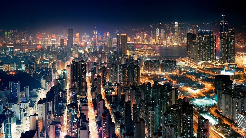 Hong Kong skyline at night