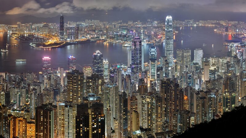 Hong Kong skyline at night