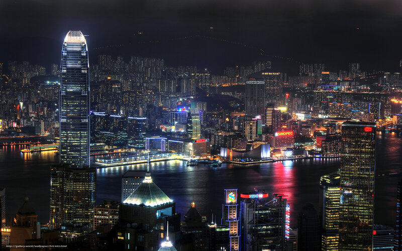 Hong Kong skyline at night