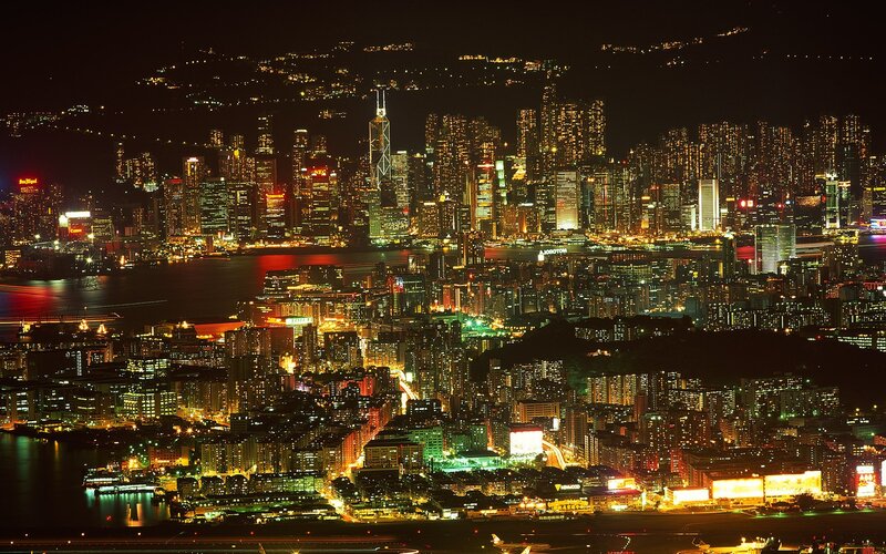 Hong Kong skyline at night