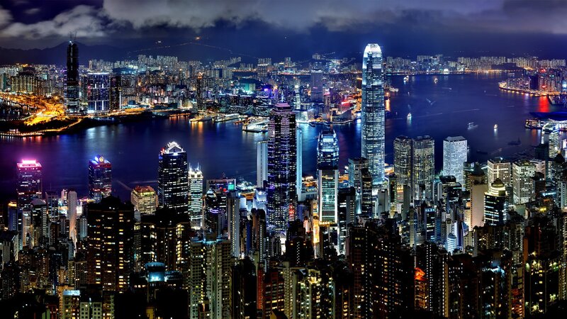 Hong Kong skyline at night