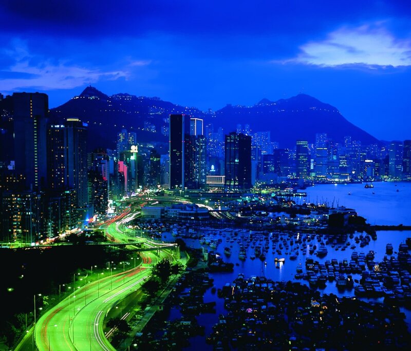 Hong Kong skyline at night
