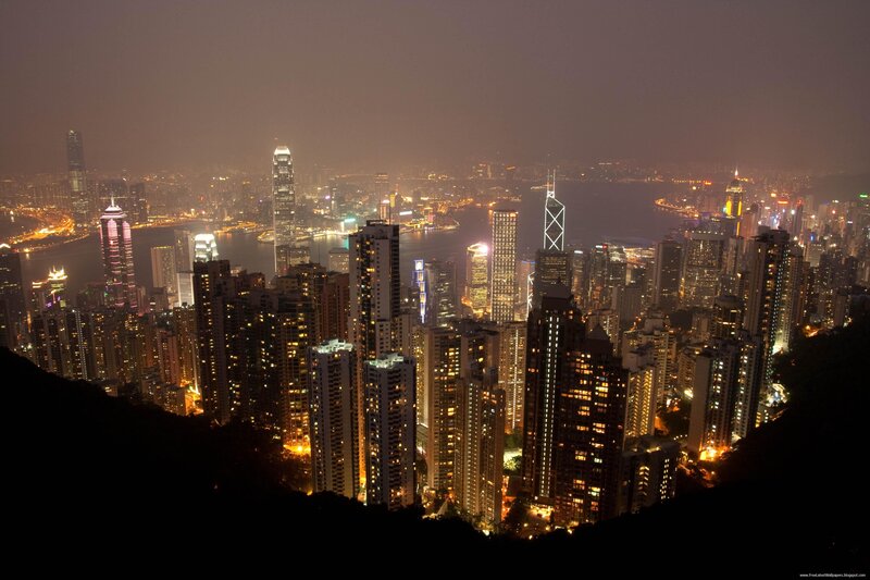 Hong Kong skyline at night