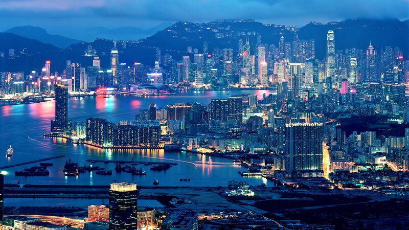 Hong Kong skyline at night