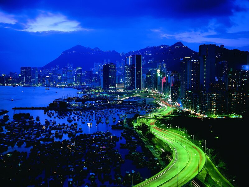 Hong Kong skyline at night