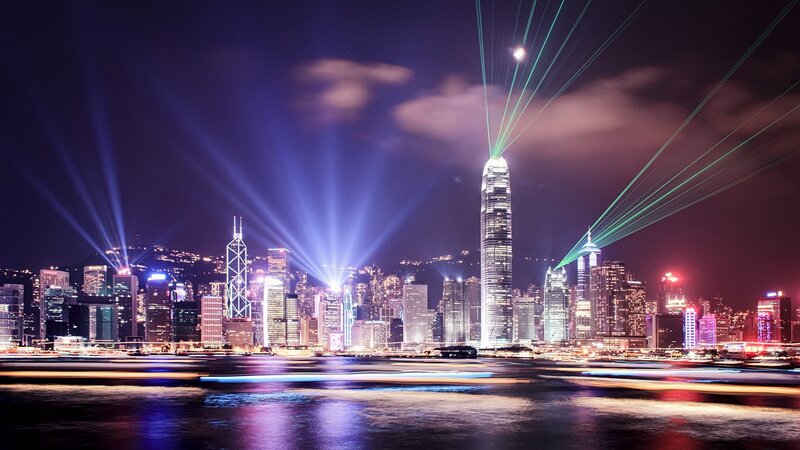 Hong Kong skyline at night