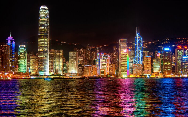 Hong Kong skyline at night