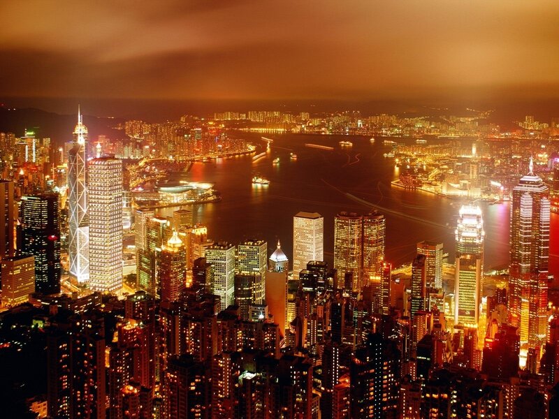 Hong Kong skyline at night