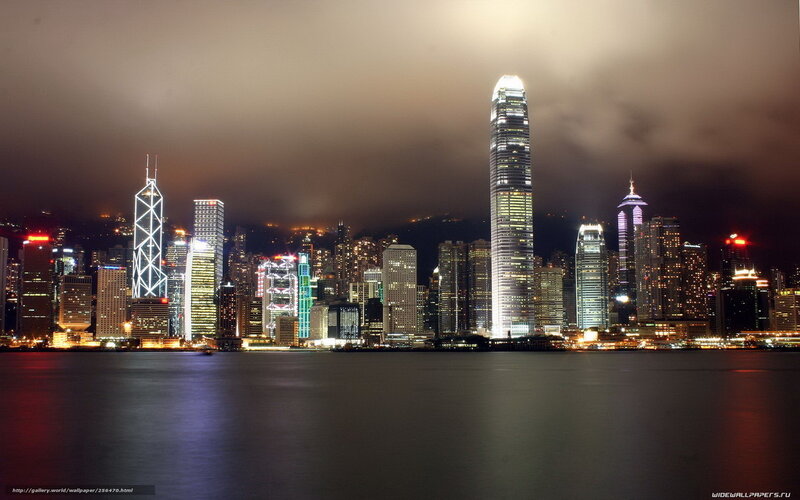 Hong Kong skyline at night