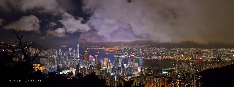 Hong Kong skyline at night
