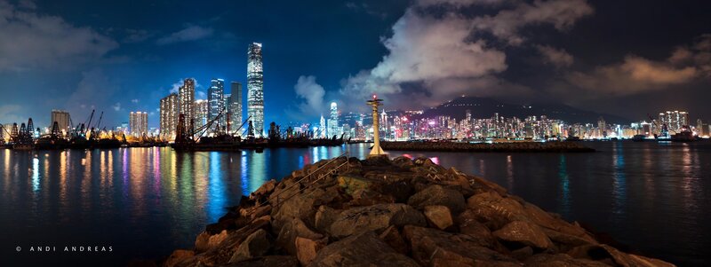 Hong Kong skyline at night