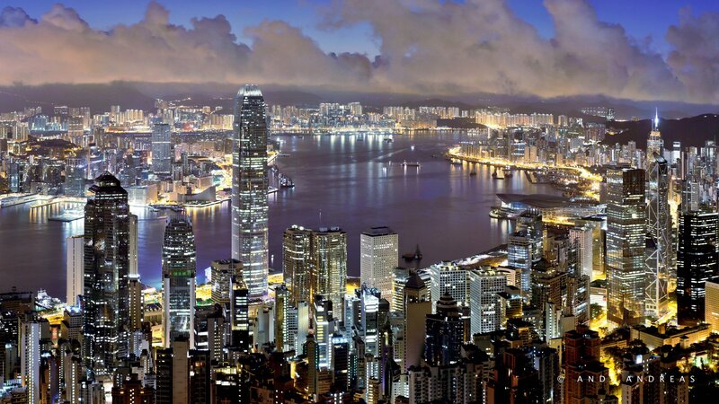 Hong Kong skyline at night
