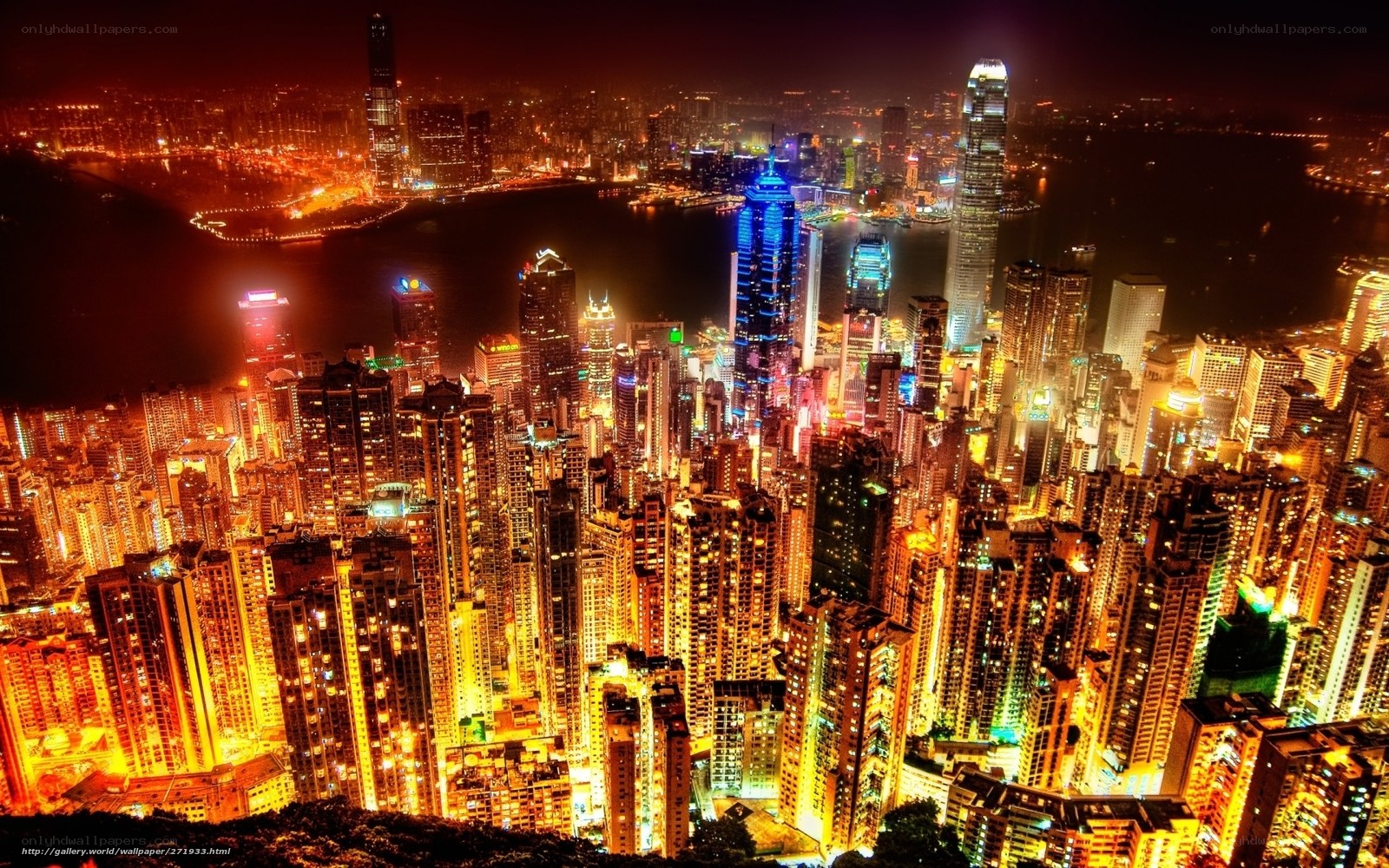 Hong Kong skyline at night