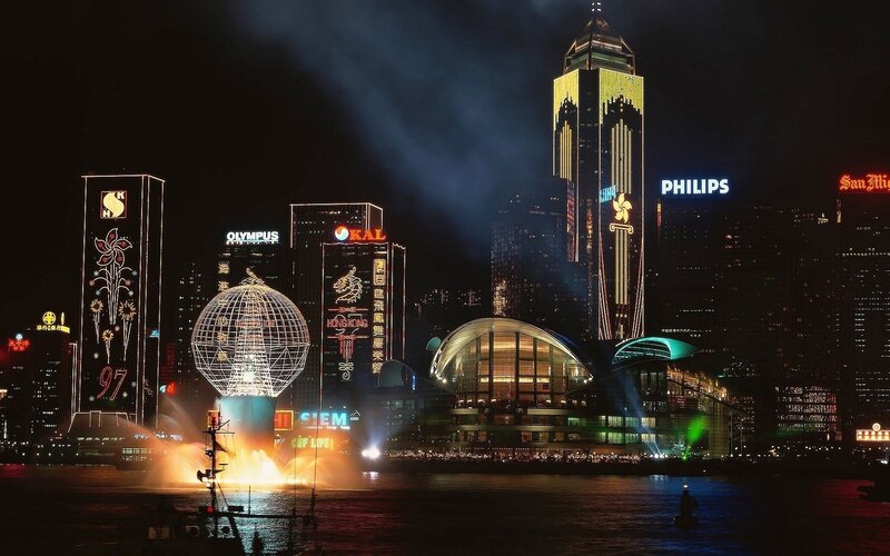 Hong Kong skyline at night