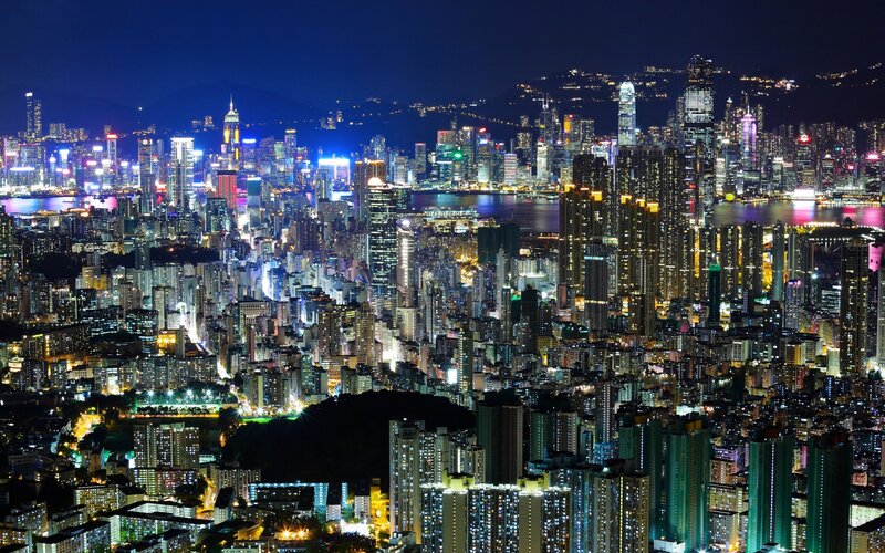 Hong Kong skyline at night
