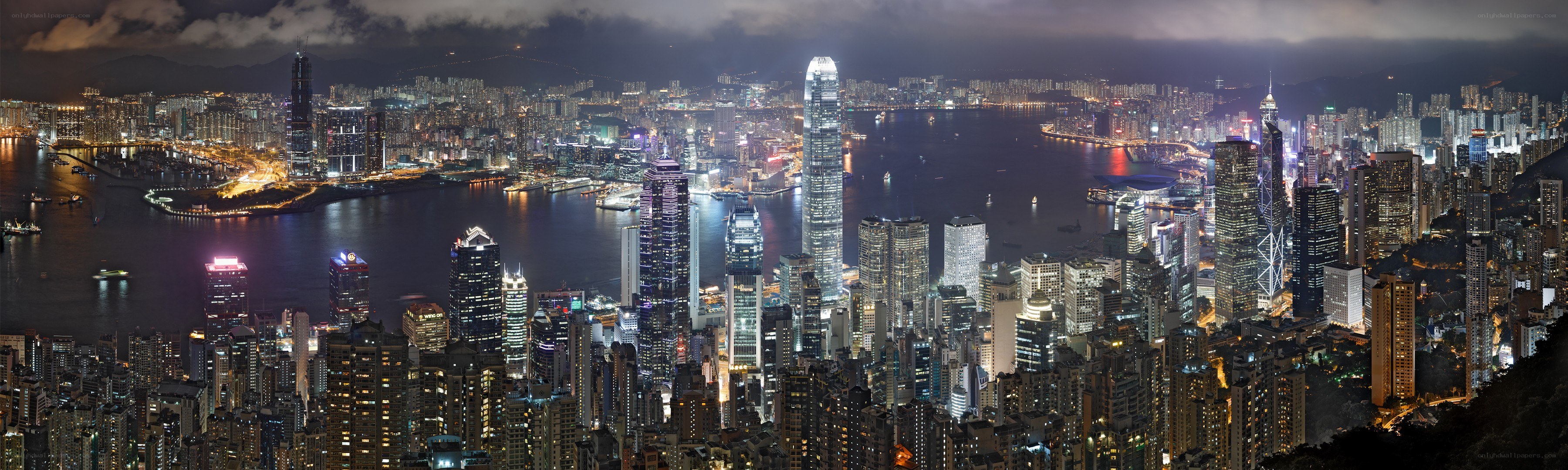Hong Kong skyline at night