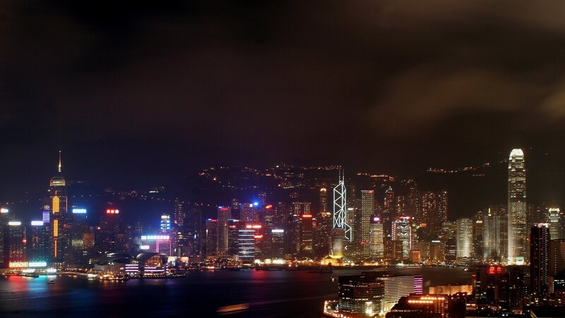 Hong Kong skyline at night