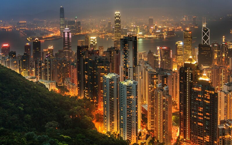 Hong Kong skyline at night