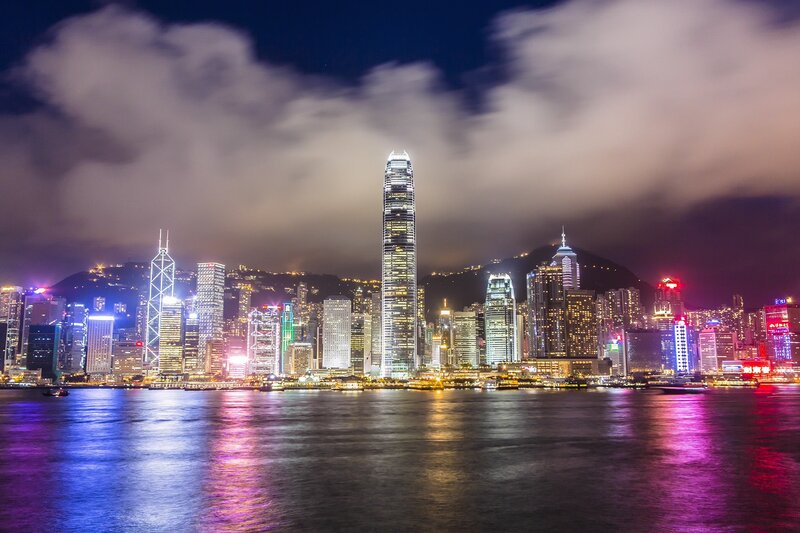 Hong Kong skyline at night