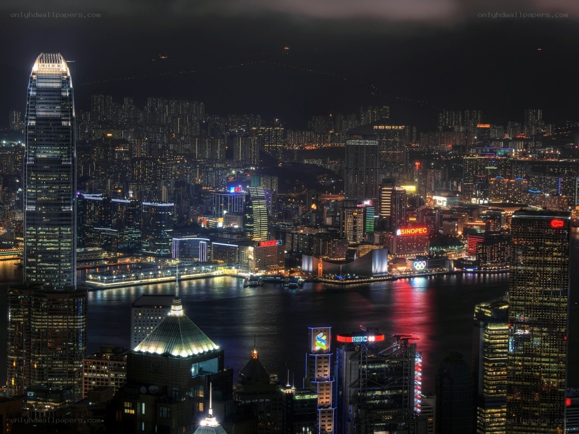 Hong Kong skyline at night