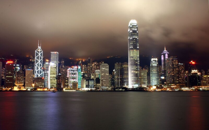 Hong Kong skyline at night
