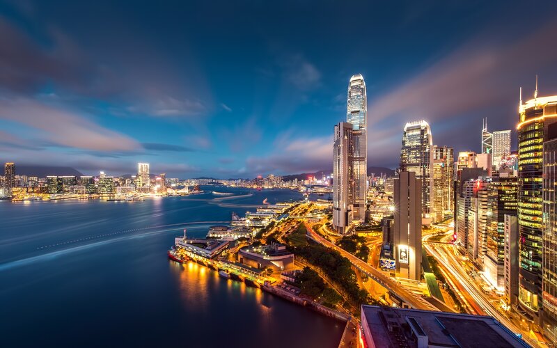 Hong Kong skyline at night