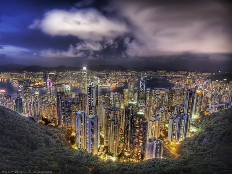 Hong Kong skyline at night