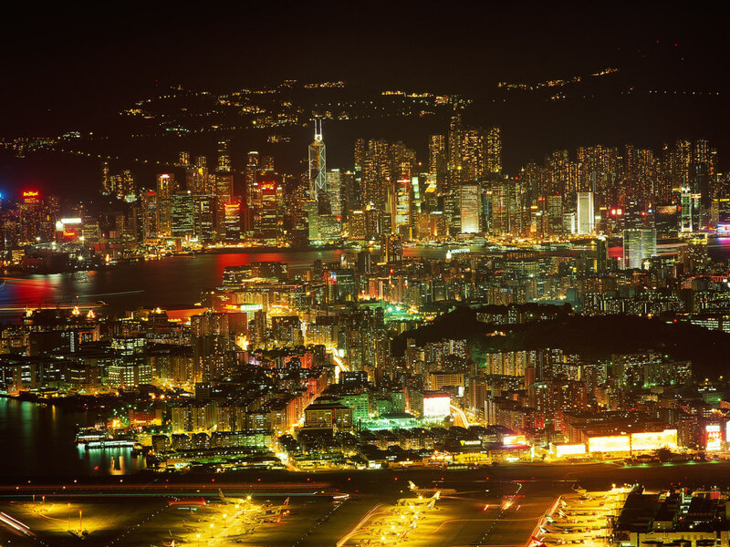 Hong Kong skyline at night