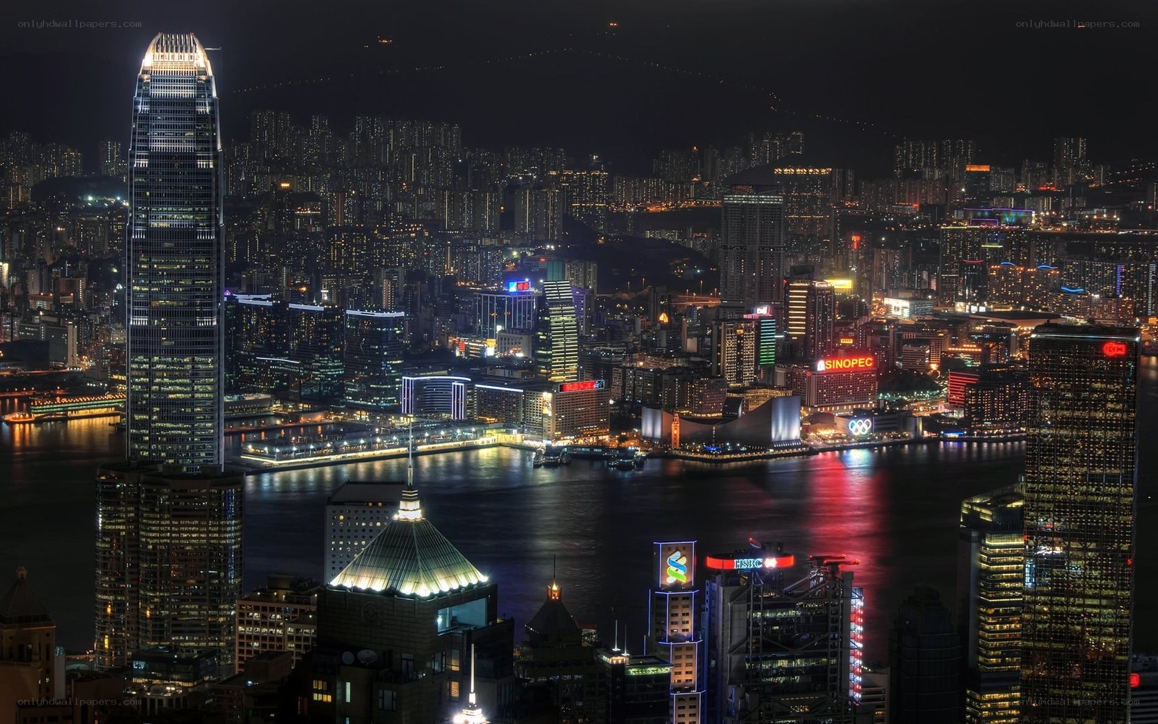Hong Kong skyline at night