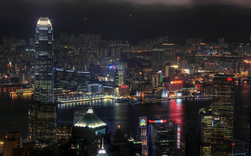 Hong Kong skyline at night