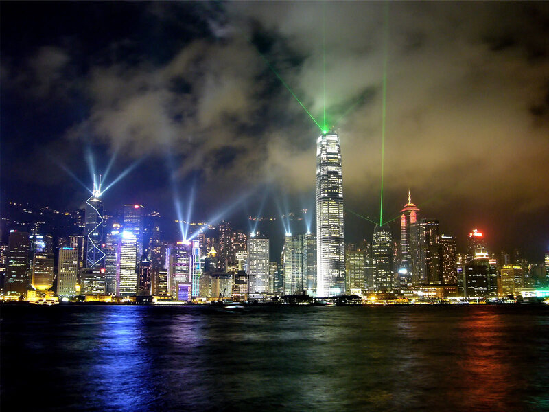 Hong Kong skyline at night