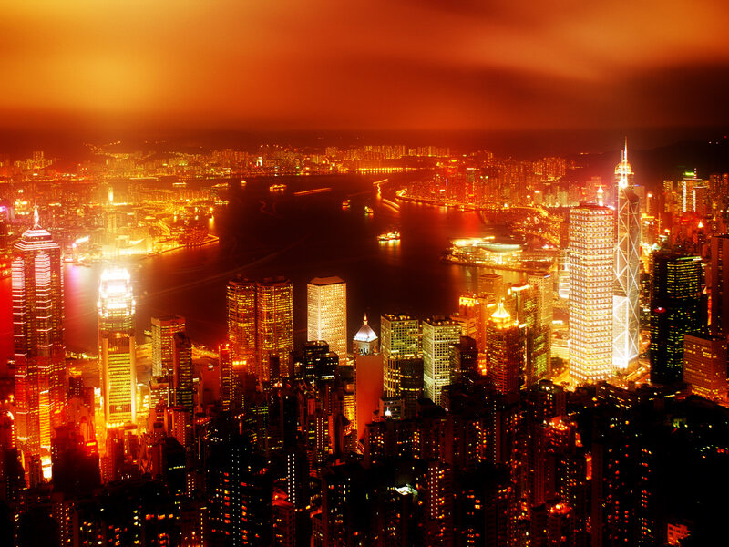 Hong Kong skyline at night