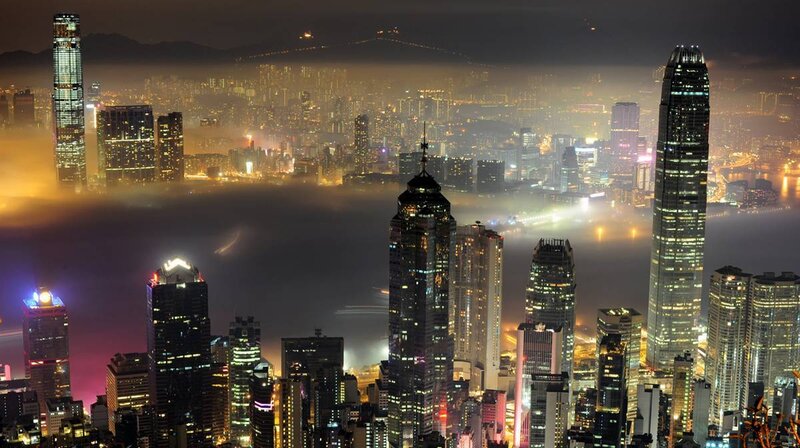 Hong Kong skyline at night