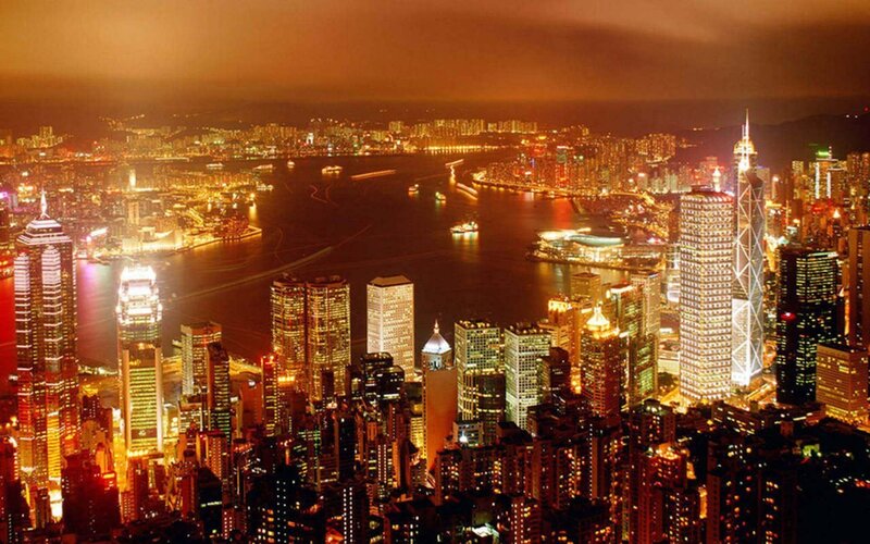 Hong Kong skyline at night