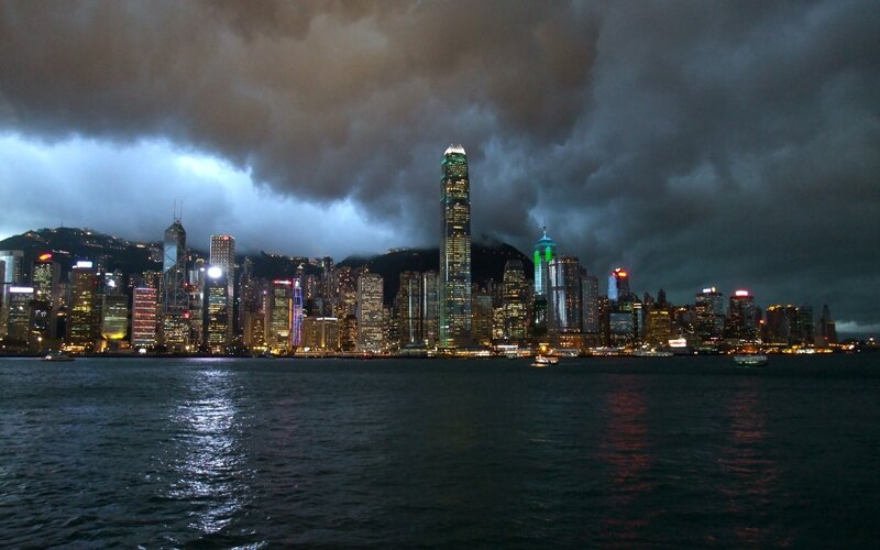 Hong Kong skyline at night
