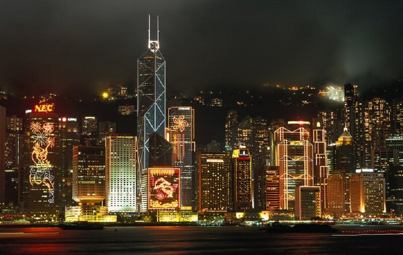 Hong Kong skyline at night