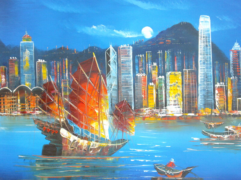 Hong Kong skyline at night